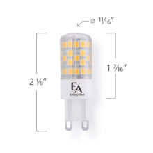 Load image into Gallery viewer, Emeryallen G9 Bi Pin Base 120V Mini LED Bulb - line drawing.
