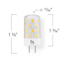Load image into Gallery viewer, Emeryallen GY6.35 Bi Pin Base 12V Mini LED Bulb - line drawing.
