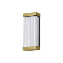 Load image into Gallery viewer, Acropolis Outdoor LED Wall Light in Natural Aged Brass (14-Inch).
