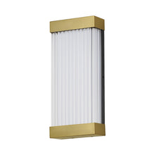 Load image into Gallery viewer, Acropolis Outdoor LED Wall Light in Natural Aged Brass (18-Inch).
