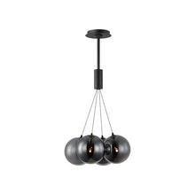 Load image into Gallery viewer, Burst LED Pendant Light in Black/Black (4-Light).
