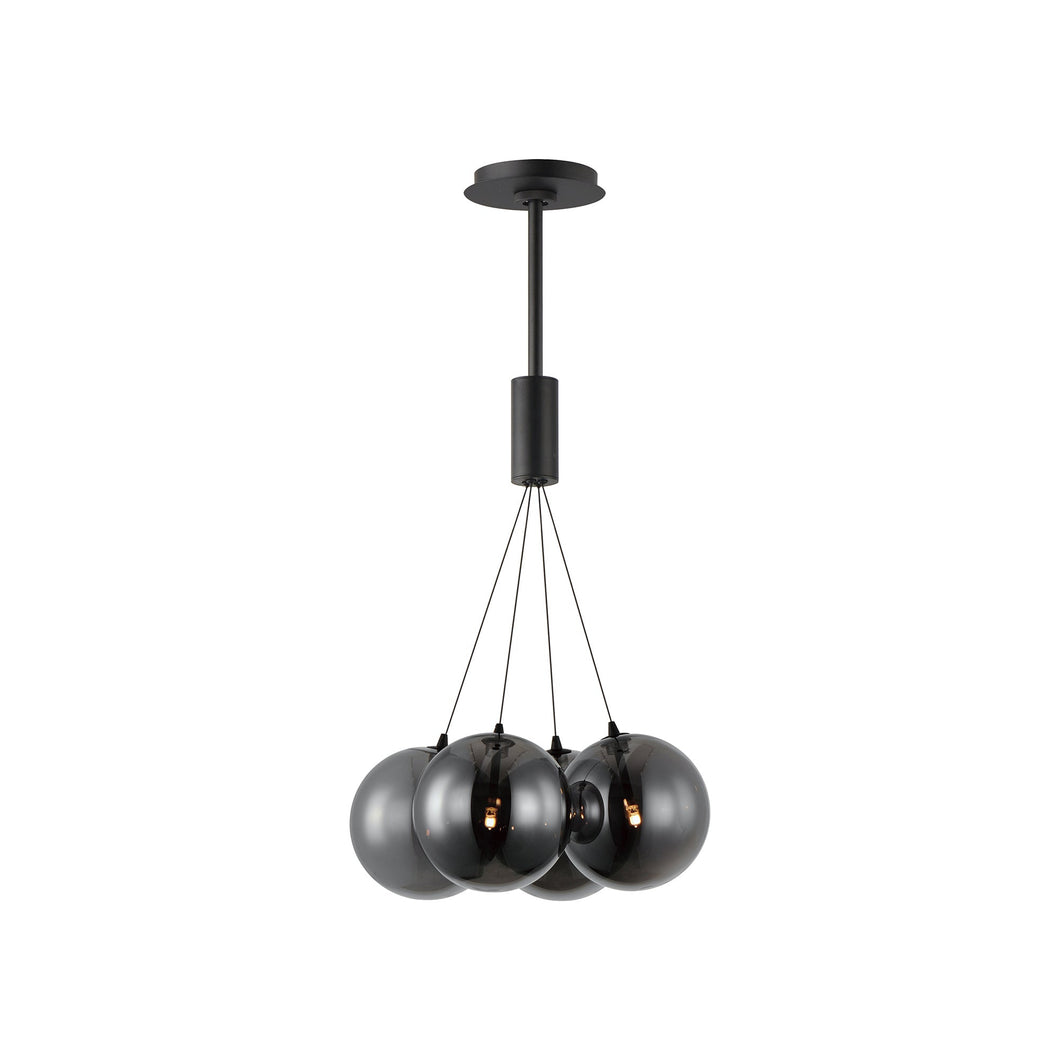 Burst LED Pendant Light in Black/Black (4-Light).
