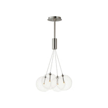 Load image into Gallery viewer, Burst LED Pendant Light in Satin Nickel/Clear (4-Light).

