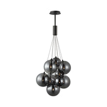Load image into Gallery viewer, Burst LED Pendant Light in Black/Black (9-Light).
