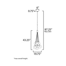 Load image into Gallery viewer, Burst LED Pendant Light - line drawing.
