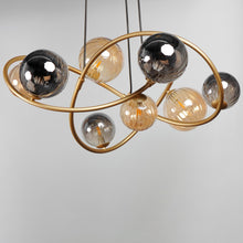 Load image into Gallery viewer, Planetary Chandelier in Detail.

