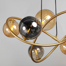 Load image into Gallery viewer, Planetary Chandelier in Detail.
