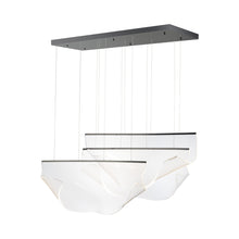 Load image into Gallery viewer, Rinkle LED Linear Pendant Light in Brushed Gunmetal (3-Light).
