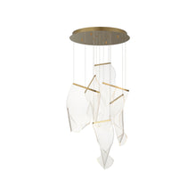 Load image into Gallery viewer, Rinkle LED Multi Light Pendant Light in French Gold (6-Light).
