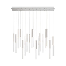 Load image into Gallery viewer, Benicio LED Rectangle Chandelier in Polished Nickel.
