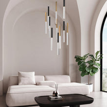 Load image into Gallery viewer, Benicio LED Round Chandelier in living room.
