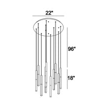 Load image into Gallery viewer, Benicio LED Round Chandelier - line drawing.

