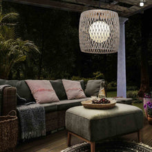 Load image into Gallery viewer, Lara Outdoor Pendant Light in Outside Area.
