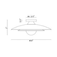 Load image into Gallery viewer, Welsh LED Flush Mount Ceiling Light - line drawing.

