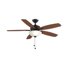Load image into Gallery viewer, Aire Deluxe Indoor Ceiling Fan in Dark Bronze (Cherry/Dark Walnut) (With Light Lit).
