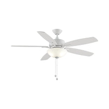 Load image into Gallery viewer, Aire Deluxe Indoor Ceiling Fan in Matte White (Matte White) (With Light Lit).
