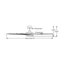 Load image into Gallery viewer, Brawn Indoor / Outdoor LED Ceiling Fan - line drawing.
