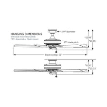 Load image into Gallery viewer, Edgewood Outdoor Ceiling Fan - line drawing.
