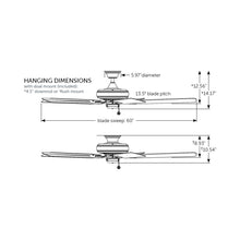 Load image into Gallery viewer, Edgewood Outdoor Ceiling Fan - line drawing.
