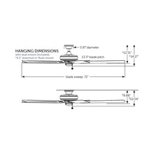Load image into Gallery viewer, Edgewood Outdoor Ceiling Fan - line drawing.
