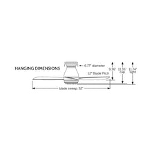 Load image into Gallery viewer, Hugh Outdoor LED Ceiling Fan - line drawing.

