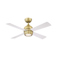 Load image into Gallery viewer, Kwad Indoor LED Ceiling Fan in Brushed Satin Brass (44-Inch).
