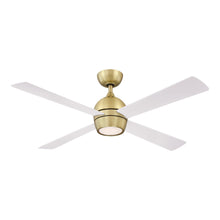Load image into Gallery viewer, Kwad Indoor LED Ceiling Fan in Brushed Satin Brass (52-Inch).
