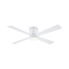 Load image into Gallery viewer, Kwartet Outdoor LED Ceiling Fan in Matte White.
