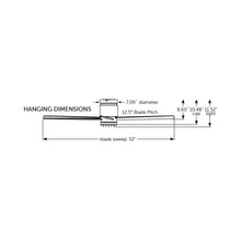 Load image into Gallery viewer, Kwartet Outdoor LED Ceiling Fan - line drawing.
