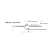 Load image into Gallery viewer, PC/DC Outdoor Ceiling Fan - line drawing.
