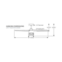 Load image into Gallery viewer, PC/DC Outdoor Ceiling Fan - line drawing.
