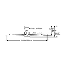 Load image into Gallery viewer, Pendry Indoor / Outdoor Ceiling Fan - line drawing.
