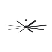 Load image into Gallery viewer, Stellar 96 Outdoor LED Ceiling Fan in Black (Black with Silver Accents).
