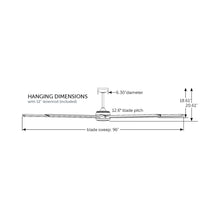 Load image into Gallery viewer, Stellar 96 Outdoor LED Ceiling Fan - line drawing.
