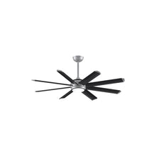 Load image into Gallery viewer, Stellar Outdoor LED Ceiling Fan in Silver (Black with Silver Accents) (56-Inch).
