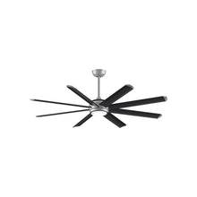 Load image into Gallery viewer, Stellar Outdoor LED Ceiling Fan in Silver (Black with Silver Accents) (64-Inch).
