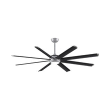 Load image into Gallery viewer, Stellar Outdoor LED Ceiling Fan in Silver (Black with Silver Accents) (72-Inch).
