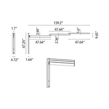 Load image into Gallery viewer, Black Flag LED Wall Light - line drawing.
