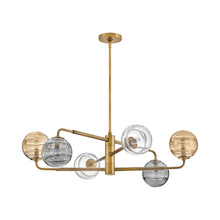 Load image into Gallery viewer, Oberon Chandelier in Heritage Brass.
