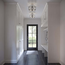 Load image into Gallery viewer, Axel Semi Flush Mount Ceiling Light in living room.
