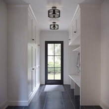 Load image into Gallery viewer, Axel Semi Flush Mount Ceiling Light in living room.
