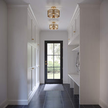 Load image into Gallery viewer, Axel Semi Flush Mount Ceiling Light in living room.
