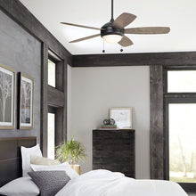 Load image into Gallery viewer, Discus Ornate LED Ceiling Fan in bedroom.
