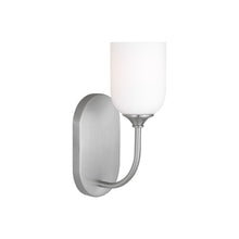 Load image into Gallery viewer, Emile Bath Vanity Light in Brushed Steel (Small/Not Included).
