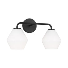 Load image into Gallery viewer, Jett Bath Vanity Light in Midnight Black (2-Light).
