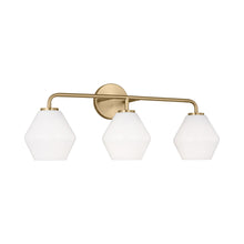 Load image into Gallery viewer, Jett Bath Vanity Light in Satin Brass (3-Light).
