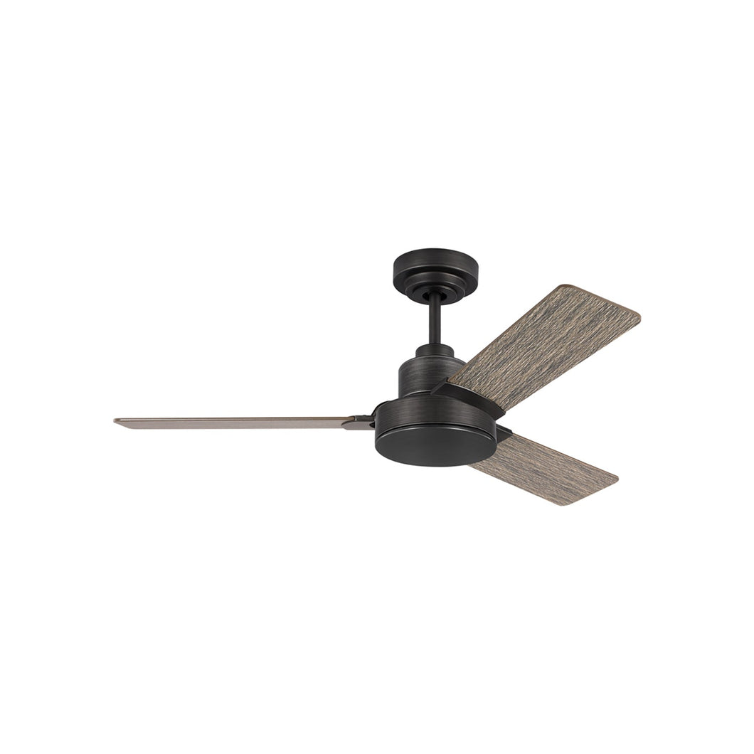 Jovie Outdoor Ceiling Fan in Aged Pewter/Light Grey Weathered Oak (44-Inch).