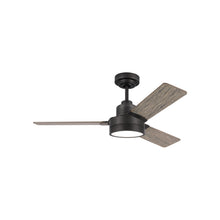 Load image into Gallery viewer, Jovie Outdoor LED Ceiling Fan in Aged Pewter/Light Grey Weathered Oak (44-Inch).
