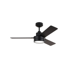 Load image into Gallery viewer, Jovie Outdoor LED Ceiling Fan in Midnight Black/Midnight Black/American Walnut (44-Inch).
