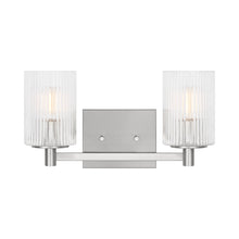 Load image into Gallery viewer, Lando Bath Vanity Light in Brushed Steel (2-Light).
